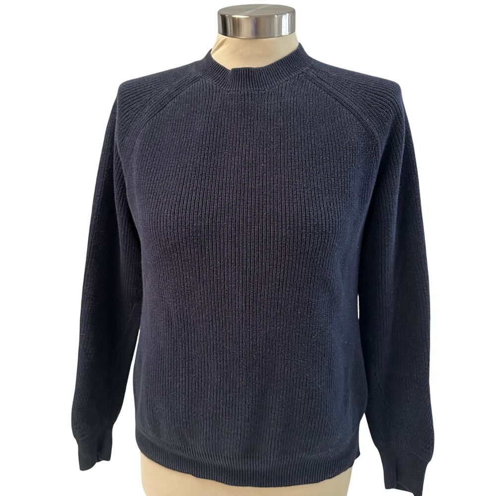 Folk Clothing Navy Blue Knit Crew Neck Sweater Size 1 (XS) Minimalist Jumper